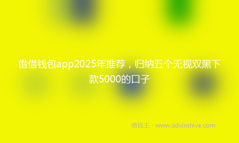 借借钱包app2025年推荐，归纳五个无视双黑下款5000的口子