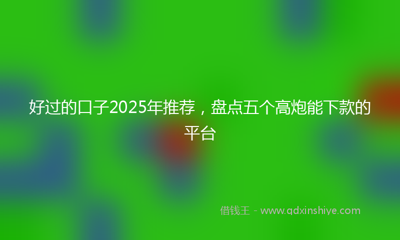 好过的口子2025年推荐，盘点五个高炮能下款的平台