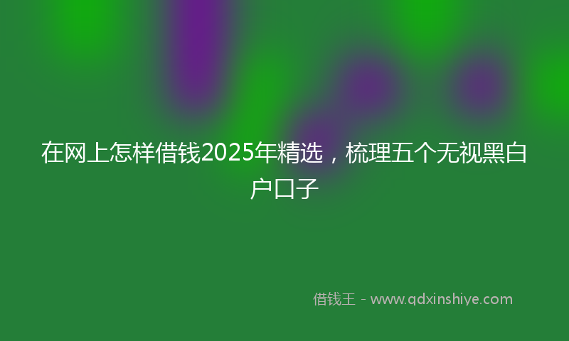 在网上怎样借钱2025年精选，梳理五个无视黑白户口子