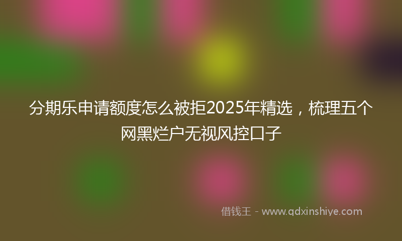 分期乐申请额度怎么被拒2025年精选，梳理五个网黑烂户无视风控口子