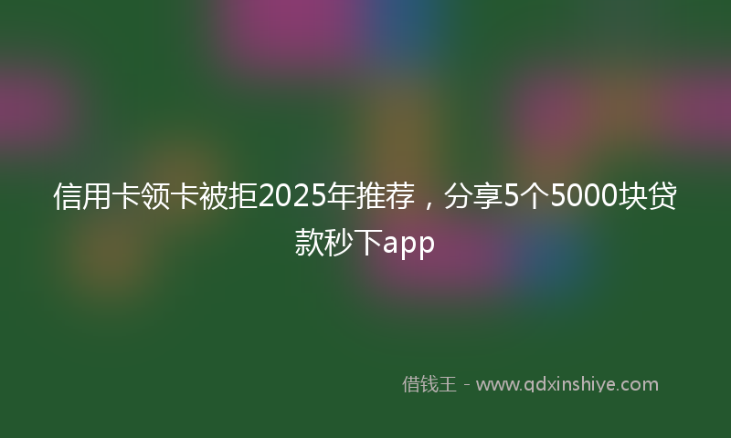 信用卡领卡被拒2025年推荐，分享5个5000块贷款秒下app