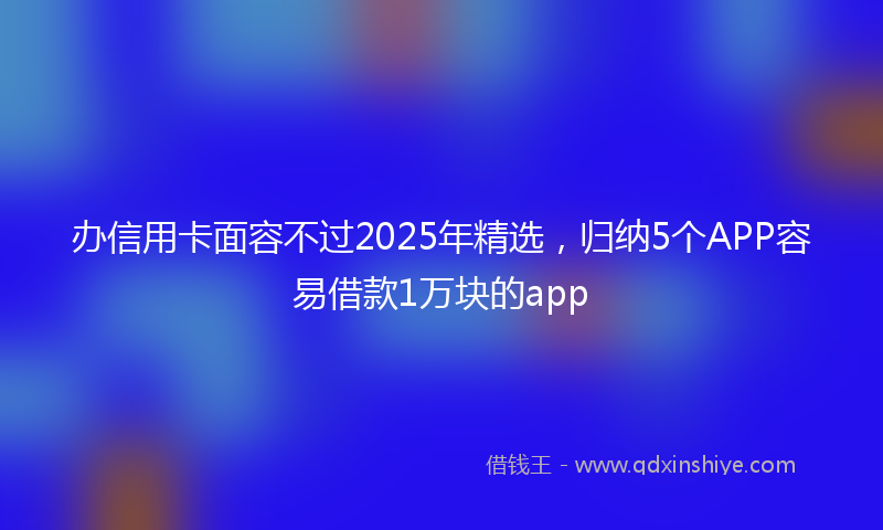 办信用卡面容不过2025年精选，归纳5个APP容易借款1万块的app