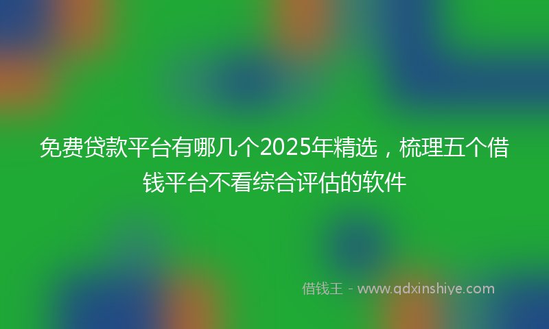 免费贷款平台有哪几个2025年精选，梳理五个借钱平台不看综合评估的软件