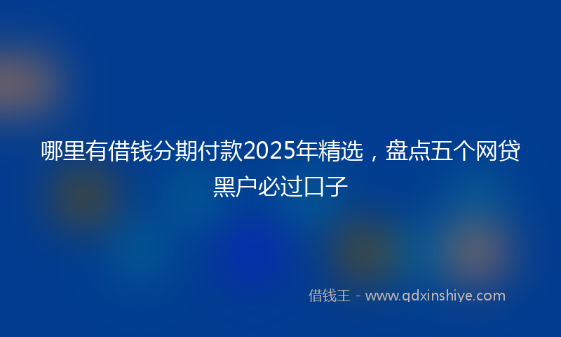 哪里有借钱分期付款2025年精选，盘点五个网贷黑户必过口子