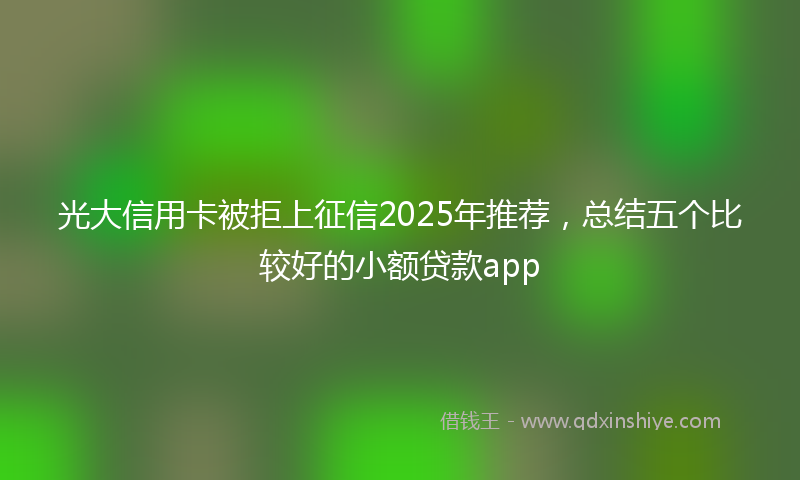 光大信用卡被拒上征信2025年推荐，总结五个比较好的小额贷款app