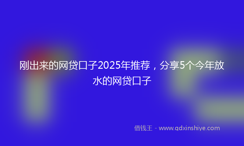 刚出来的网贷口子2025年推荐，分享5个今年放水的网贷口子