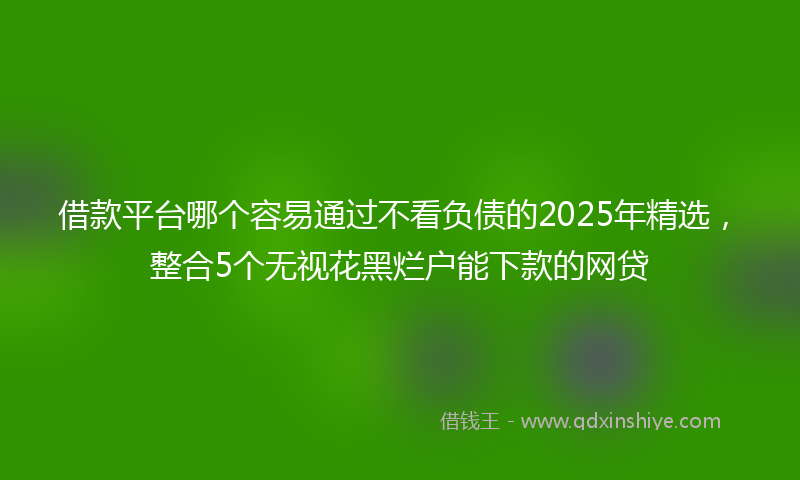 借款平台哪个容易通过不看负债的2025年精选，整合5个无视花黑烂户能下款的网贷