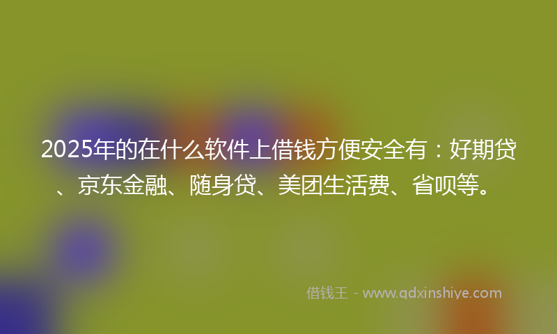 2025年的在什么软件上借钱方便安全有：好期贷、京东金融、随身贷、美团生活费、省呗等。