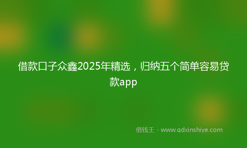 借款口子众鑫2025年精选，归纳五个简单容易贷款app