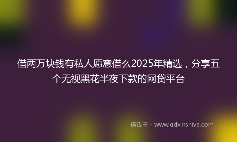 借两万块钱有私人愿意借么2025年精选，分享五个无视黑花半夜下款的网贷平台