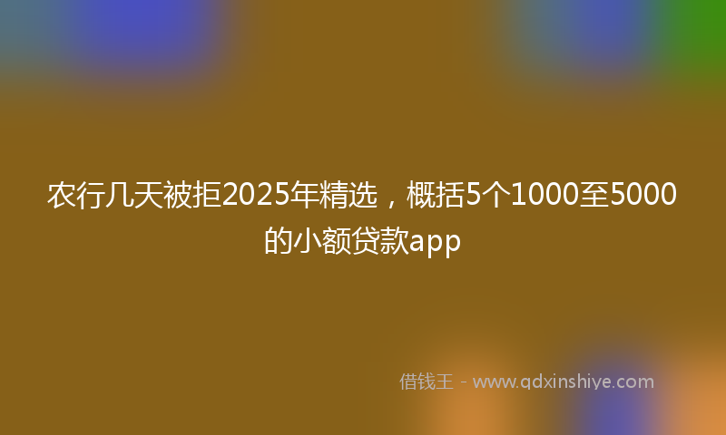 农行几天被拒2025年精选，概括5个1000至5000的小额贷款app