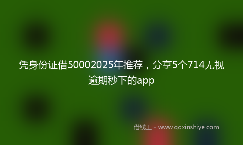 凭身份证借50002025年推荐，分享5个714无视逾期秒下的app