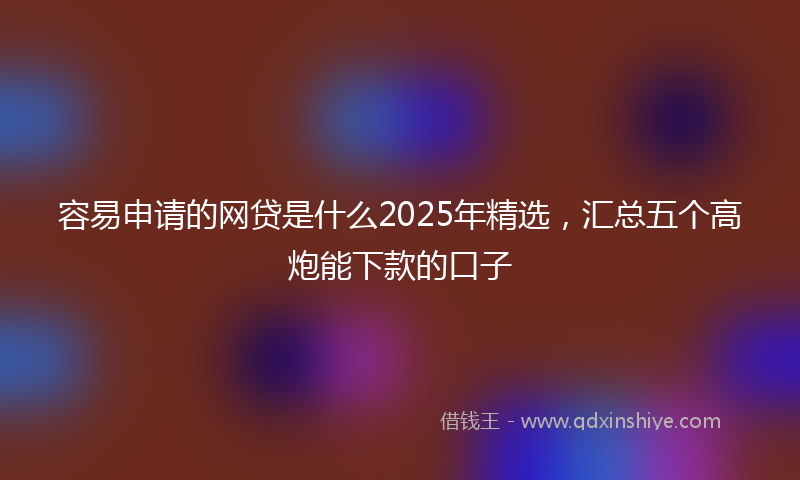 容易申请的网贷是什么2025年精选，汇总五个高炮能下款的口子