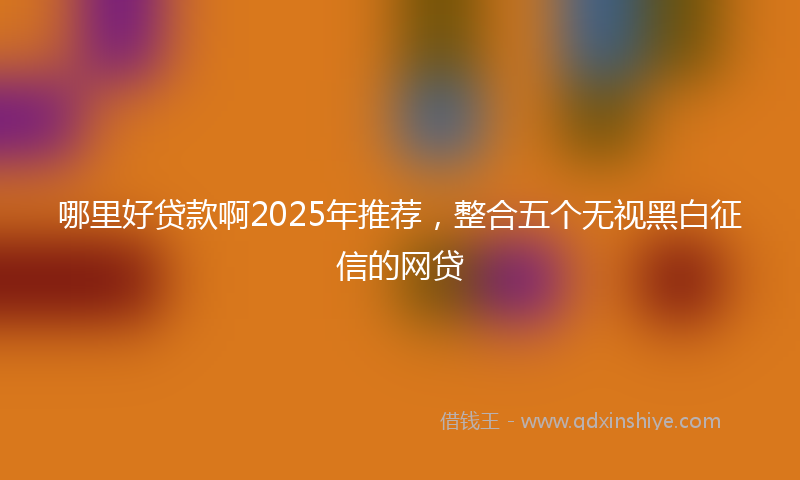 哪里好贷款啊2025年推荐，整合五个无视黑白征信的网贷