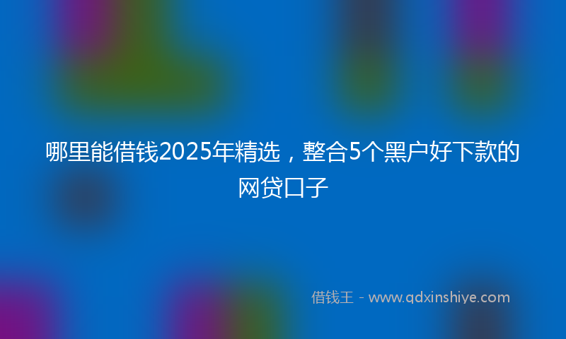 哪里能借钱2025年精选，整合5个黑户好下款的网贷口子