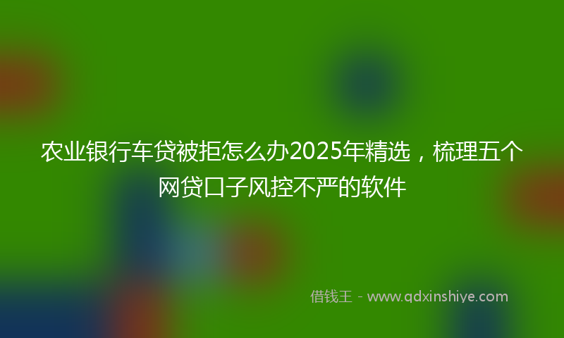 农业银行车贷被拒怎么办2025年精选，梳理五个网贷口子风控不严的软件
