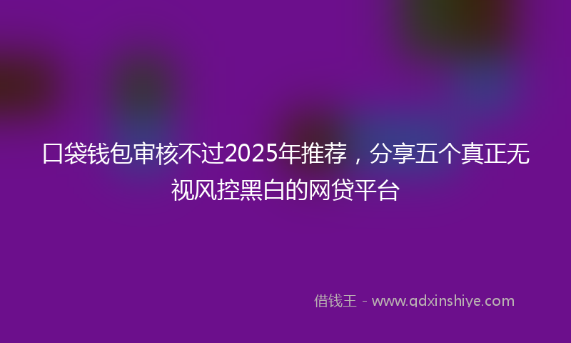 口袋钱包审核不过2025年推荐，分享五个真正无视风控黑白的网贷平台