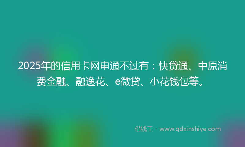 2025年的信用卡网申通不过有：快贷通、中原消费金融、融逸花、e微贷、小花钱包等。