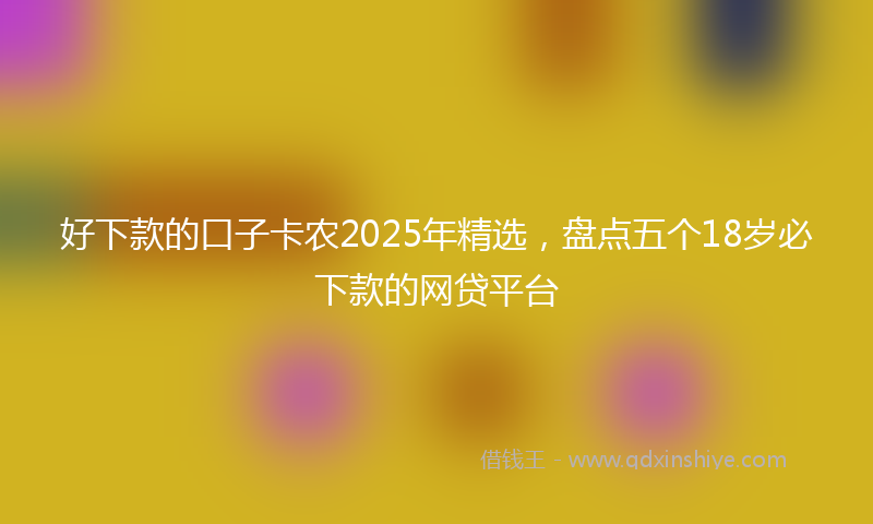 好下款的口子卡农2025年精选，盘点五个18岁必下款的网贷平台