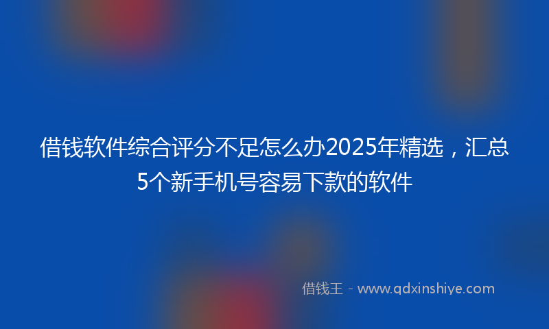 借钱软件综合评分不足怎么办2025年精选，汇总5个新手机号容易下款的软件