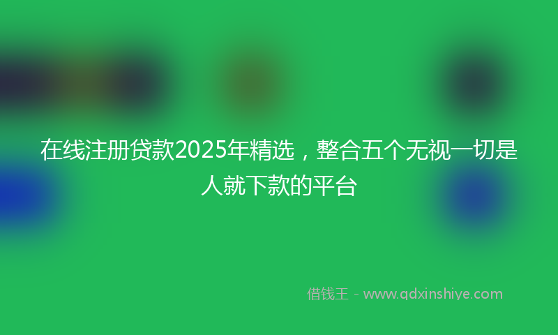 在线注册贷款2025年精选，整合五个无视一切是人就下款的平台