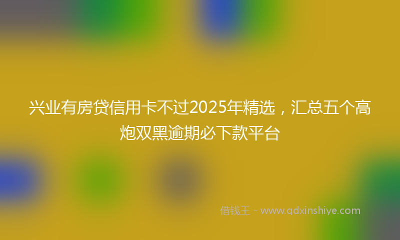 兴业有房贷信用卡不过2025年精选，汇总五个高炮双黑逾期必下款平台