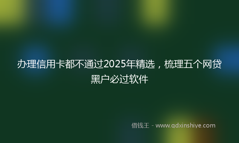 办理信用卡都不通过2025年精选，梳理五个网贷黑户必过软件