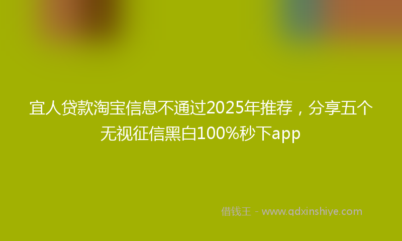 宜人贷款淘宝信息不通过2025年推荐，分享五个无视征信黑白100%秒下app