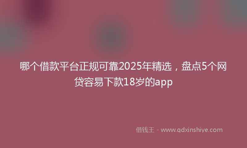 哪个借款平台正规可靠2025年精选，盘点5个网贷容易下款18岁的app