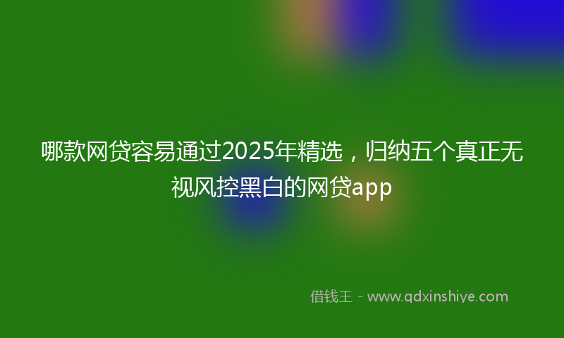 哪款网贷容易通过2025年精选，归纳五个真正无视风控黑白的网贷app