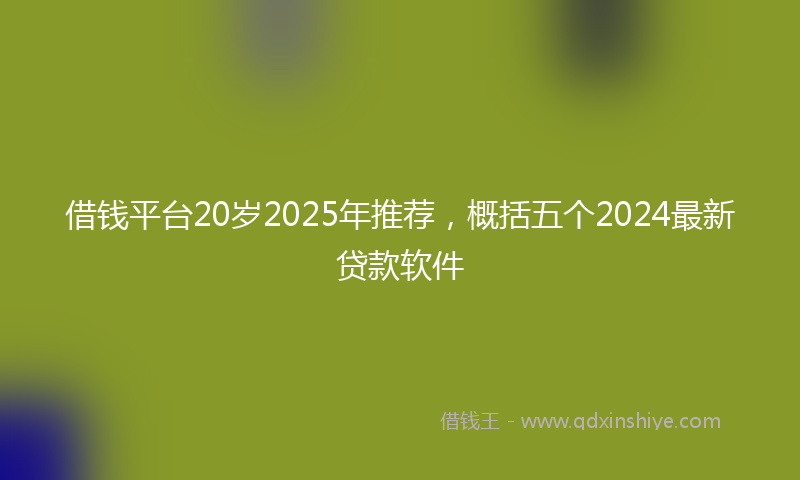 借钱平台20岁2025年推荐，概括五个2024最新贷款软件