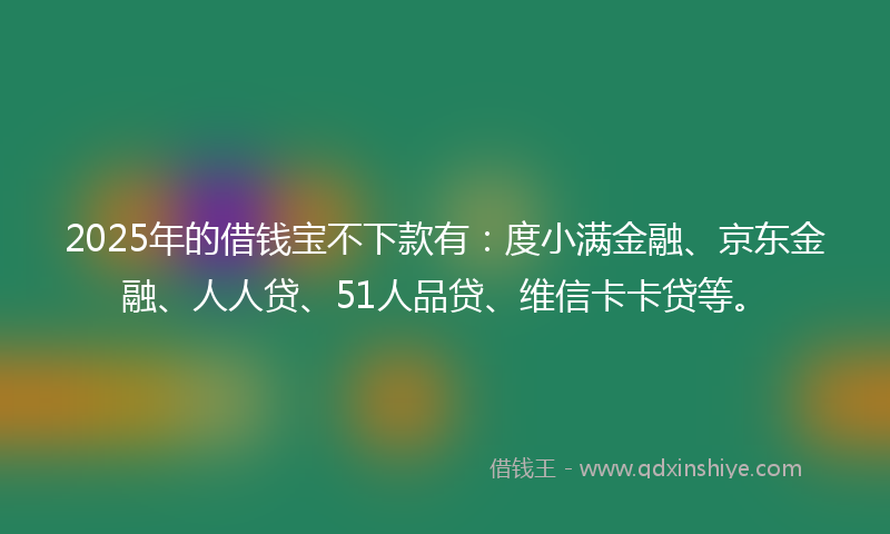2025年的借钱宝不下款有：度小满金融、京东金融、人人贷、51人品贷、维信卡卡贷等。