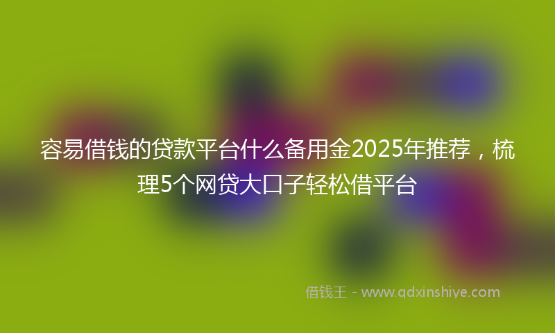 容易借钱的贷款平台什么备用金2025年推荐，梳理5个网贷大口子轻松借平台