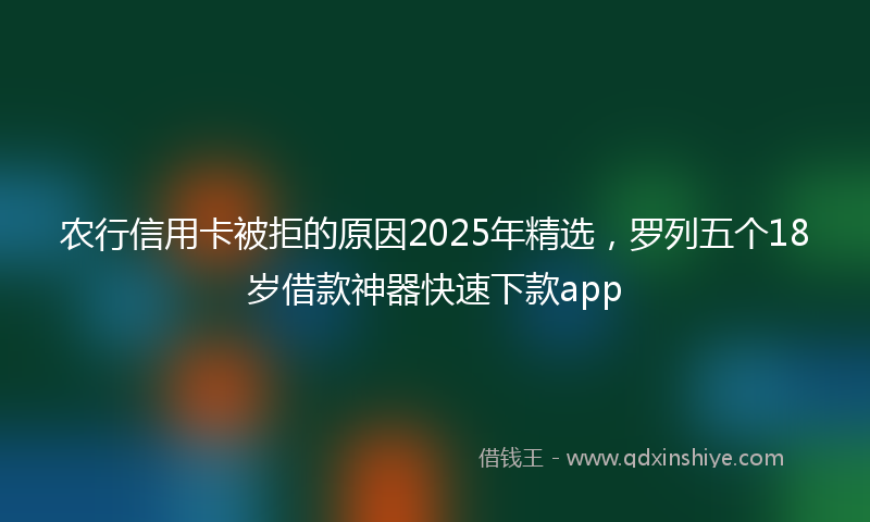 农行信用卡被拒的原因2025年精选，罗列五个18岁借款神器快速下款app