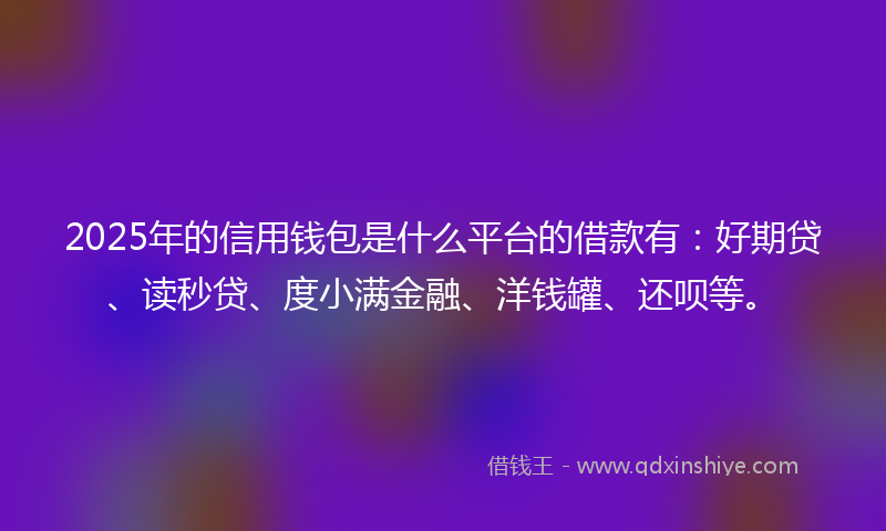 2025年的信用钱包是什么平台的借款有：好期贷、读秒贷、度小满金融、洋钱罐、还呗等。