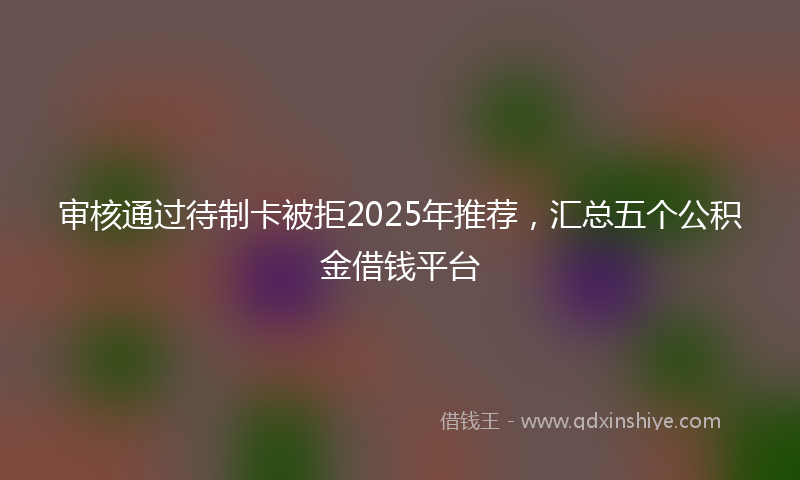 审核通过待制卡被拒2025年推荐，汇总五个公积金借钱平台