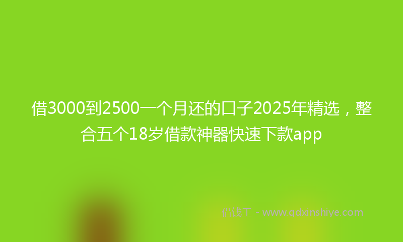 借3000到2500一个月还的口子2025年精选，整合五个18岁借款神器快速下款app