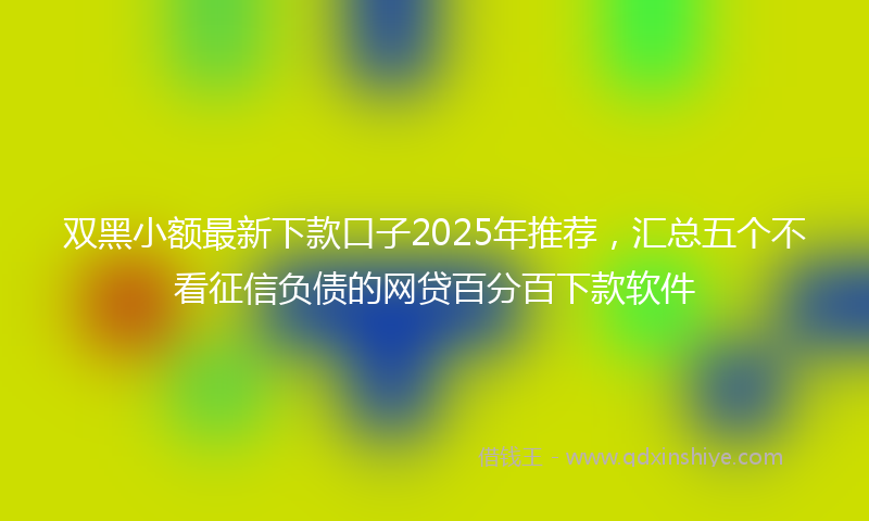 双黑小额最新下款口子2025年推荐，汇总五个不看征信负债的网贷百分百下款软件
