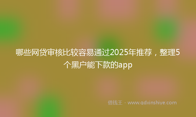 哪些网贷审核比较容易通过2025年推荐，整理5个黑户能下款的app