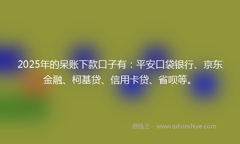 2025年的呆账下款口子有：平安口袋银行、京东金融、柯基贷、信用卡贷、省呗等。