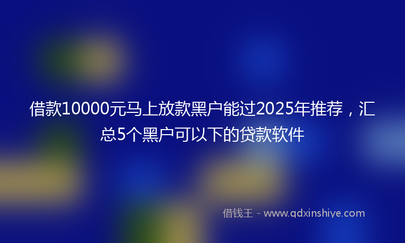 借款10000元马上放款黑户能过2025年推荐，汇总5个黑户可以下的贷款软件