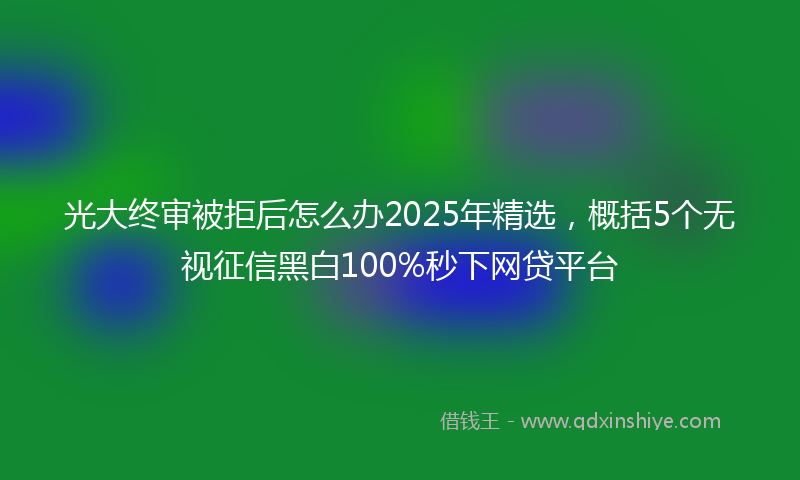 光大终审被拒后怎么办2025年精选，概括5个无视征信黑白100%秒下网贷平台