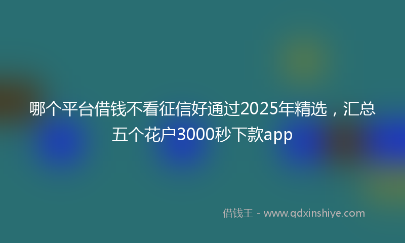 哪个平台借钱不看征信好通过2025年精选，汇总五个花户3000秒下款app