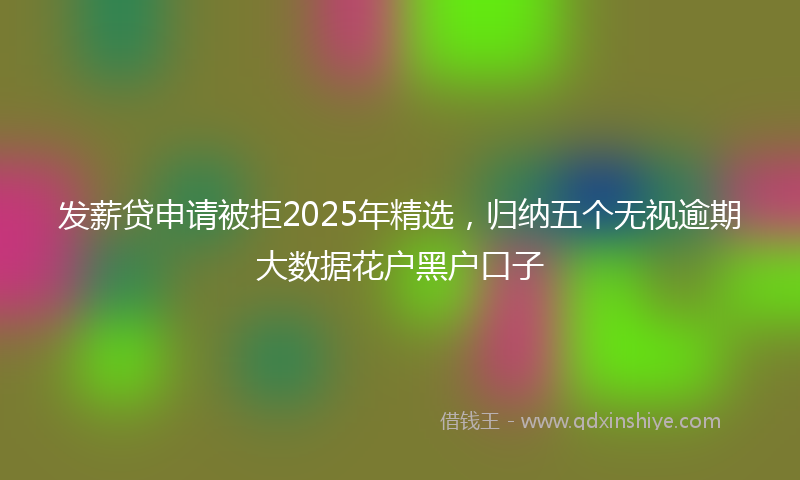 发薪贷申请被拒2025年精选，归纳五个无视逾期大数据花户黑户口子
