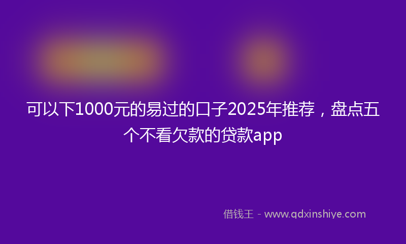 可以下1000元的易过的口子2025年推荐，盘点五个不看欠款的贷款app