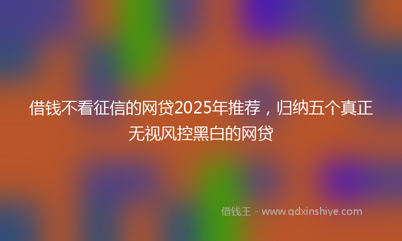 借钱不看征信的网贷2025年推荐，归纳五个真正无视风控黑白的网贷
