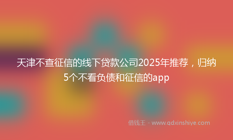 天津不查征信的线下贷款公司2025年推荐，归纳5个不看负债和征信的app