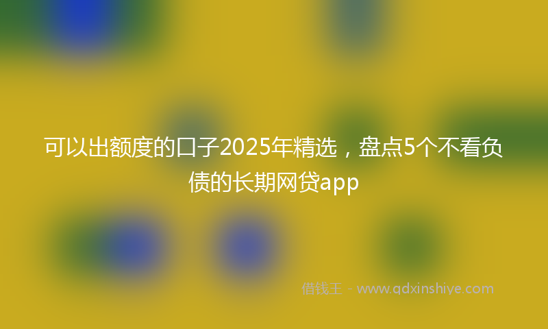 可以出额度的口子2025年精选，盘点5个不看负债的长期网贷app