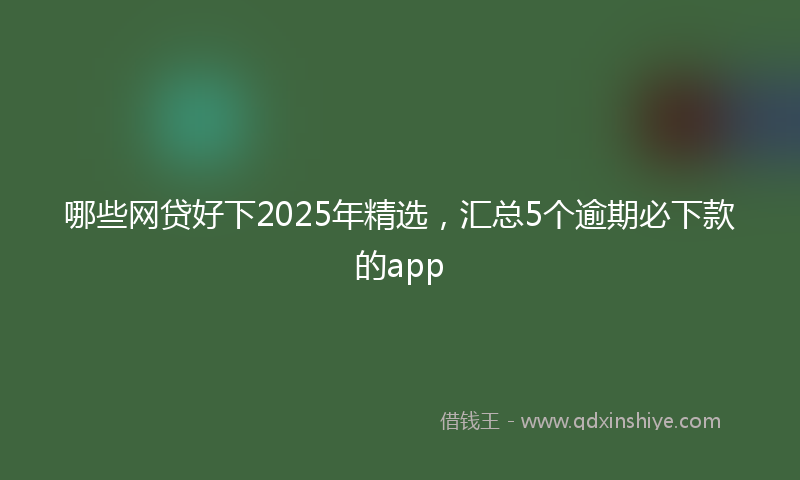 哪些网贷好下2025年精选，汇总5个逾期必下款的app
