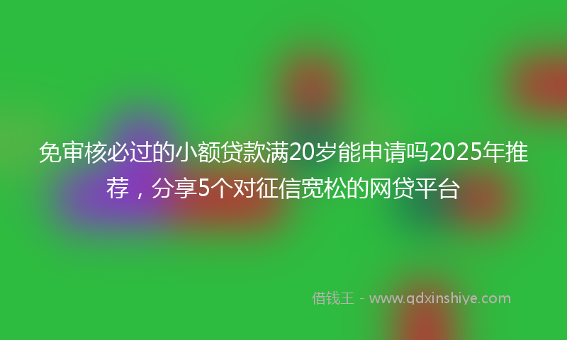 免审核必过的小额贷款满20岁能申请吗2025年推荐，分享5个对征信宽松的网贷平台